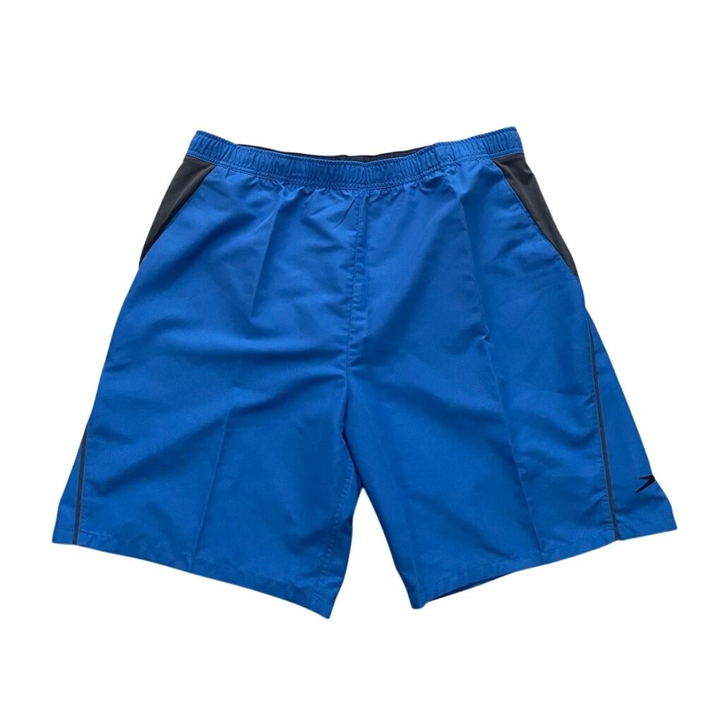 Newt Speedo Turbo Dri Mens 2XL Classic Blue Cutback Split Volley Swim Trucks